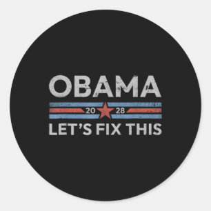 Obama Lasse, dies zu beheben, Obama Retro Vintag P Runder Aufkleber