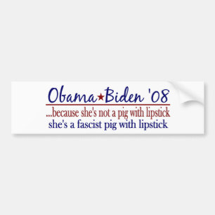 Obama-Lippenstift auf einem Schwein Autoaufkleber