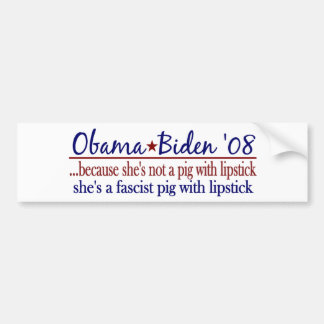 Obama-Lippenstift auf einem Schwein Autoaufkleber