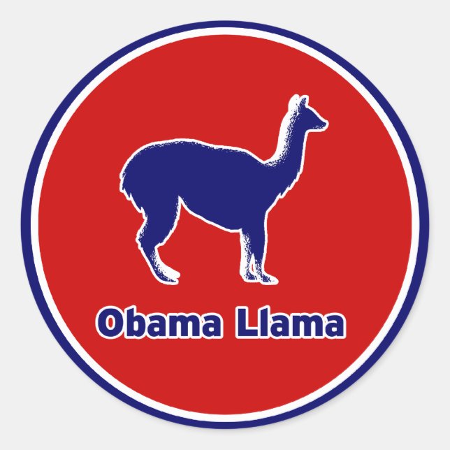 Obama Llama Blue Kontur Sticker (Vorderseite)