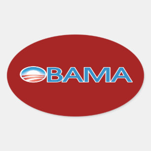 Obama-Logo Ovaler Aufkleber