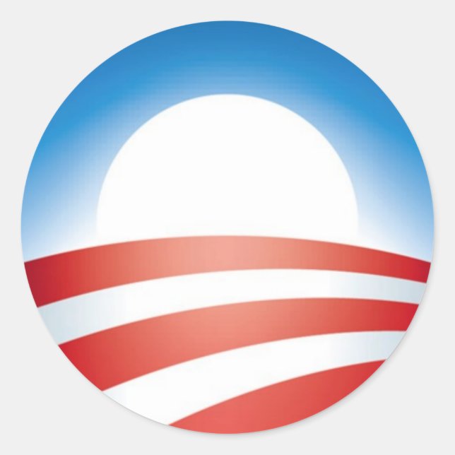 Obama-Logo Runder Aufkleber (Vorderseite)