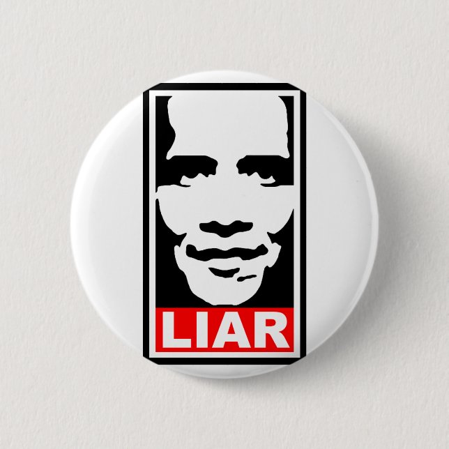 Obama: Lügner Button (Vorderseite)