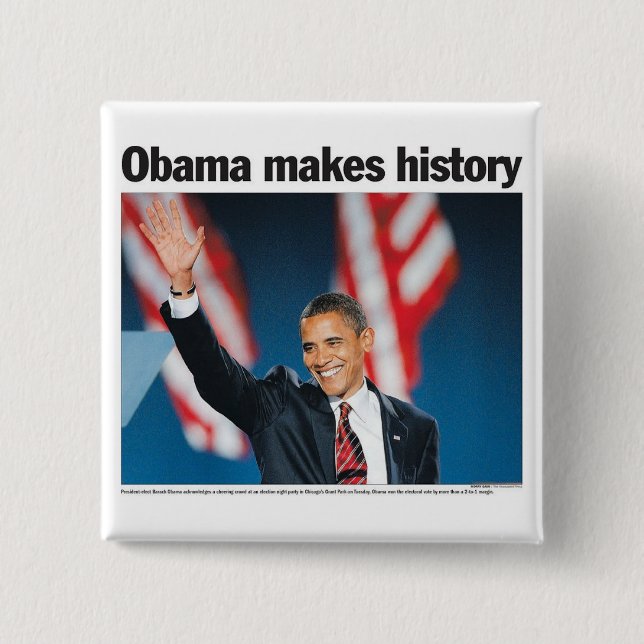 Obama macht History Button (Vorderseite)