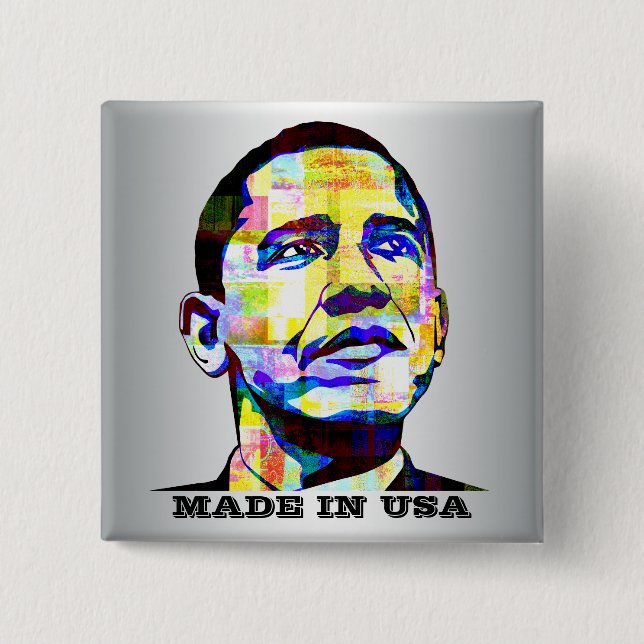 Obama - Made in USA Button (Vorderseite)