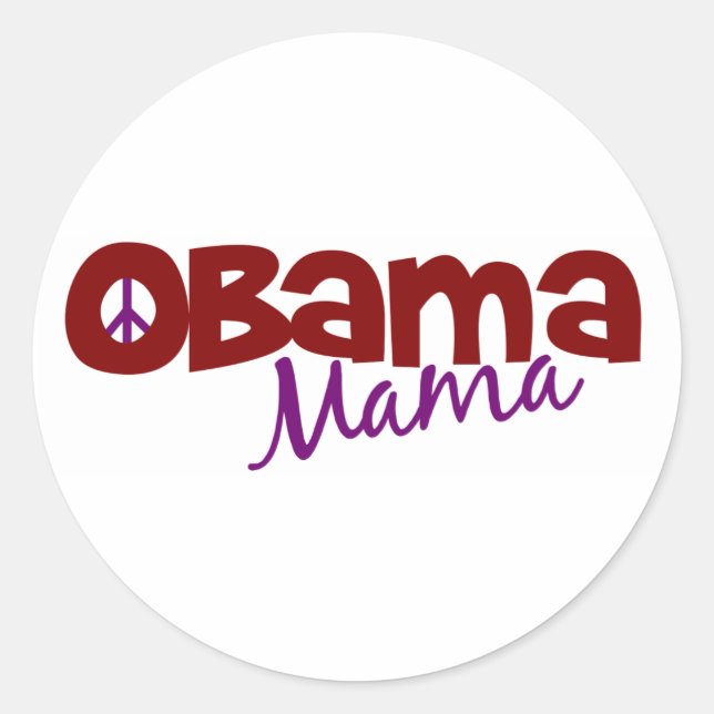 Obama Mama Runder Aufkleber (Vorderseite)