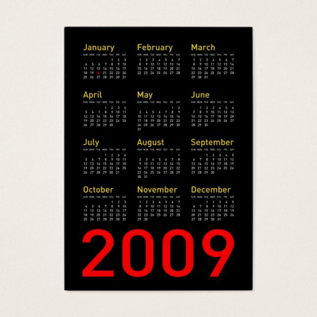 Obama Memorabilia - Pocket Calendar 2009 (Vorderseite)