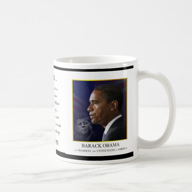 Obama mit JFK - Kaffee-Tasse Tasse (Rechts)