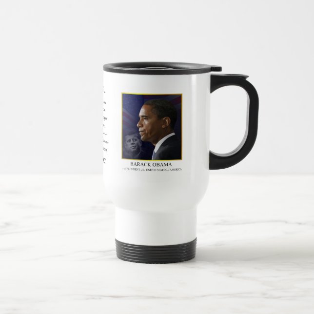 Obama mit JFK - Reise-Tasse Reisebecher (Rechts)