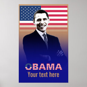 Obama mit Text - Poster - Vorlage