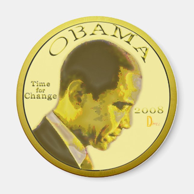 OBAMA-Münzmagnet Magnet (Vorne)