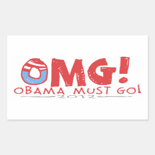 Obama muss gehen 2012 rechteckiger aufkleber