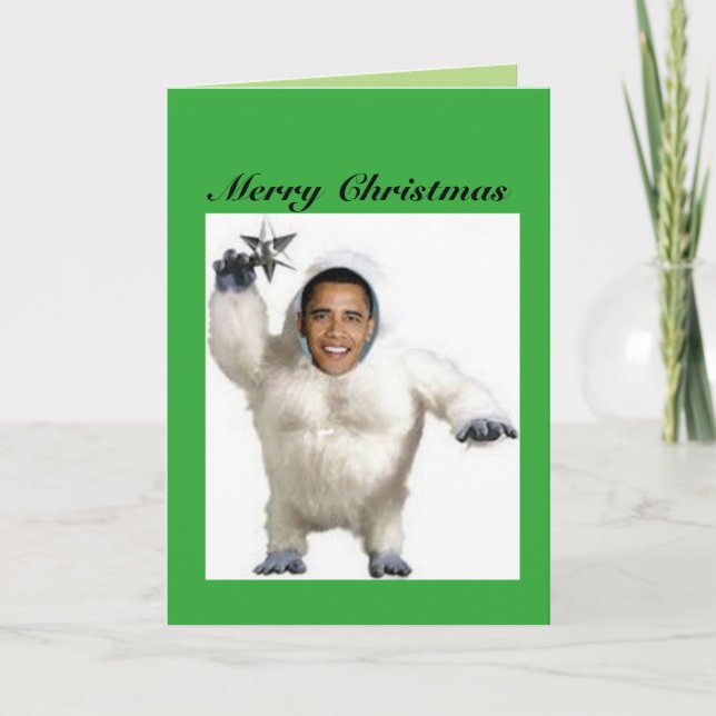 Obama-nable Snowman Weihnachtskarte Feiertagskarte (Vorderseite)