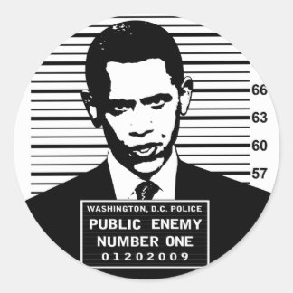 Obama - Öffentlicher Feind Nummer eins Runder Aufkleber