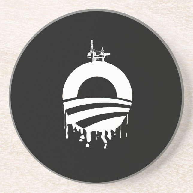 Obama-Ölplattform-Rückseite Getränkeuntersetzer (Vorne)