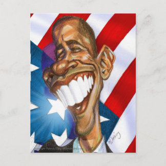 Obama Omage Farbe Postkarte