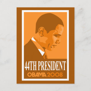 Obama Orange 44. Präsident Postcard Postkarte