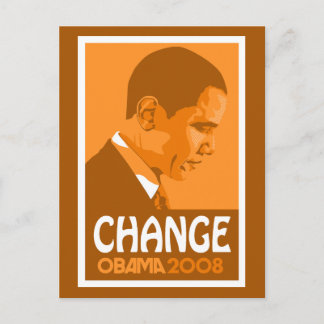 Obama Orange Change Postcard Postkarte