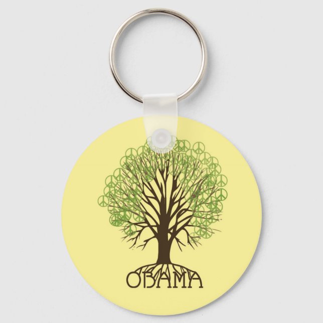 Obama Peace Tree Schlüsselanhänger (Vorderseite)