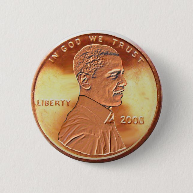 Obama-Penny-Knopf Button (Vorderseite)