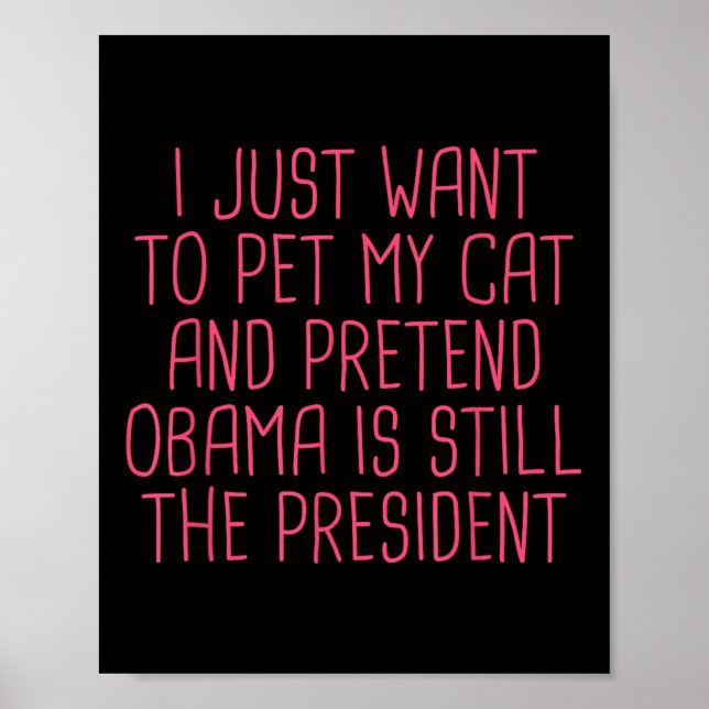 Obama Politisch-Demokrat Funny Cat Mama Pet Poster (Vorne)
