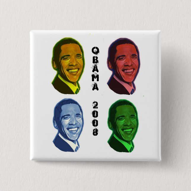 Obama-Pop-Kunst Button (Vorderseite)