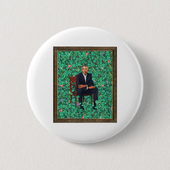 Obama Portrait T-Shirt Button (Vorderseite)