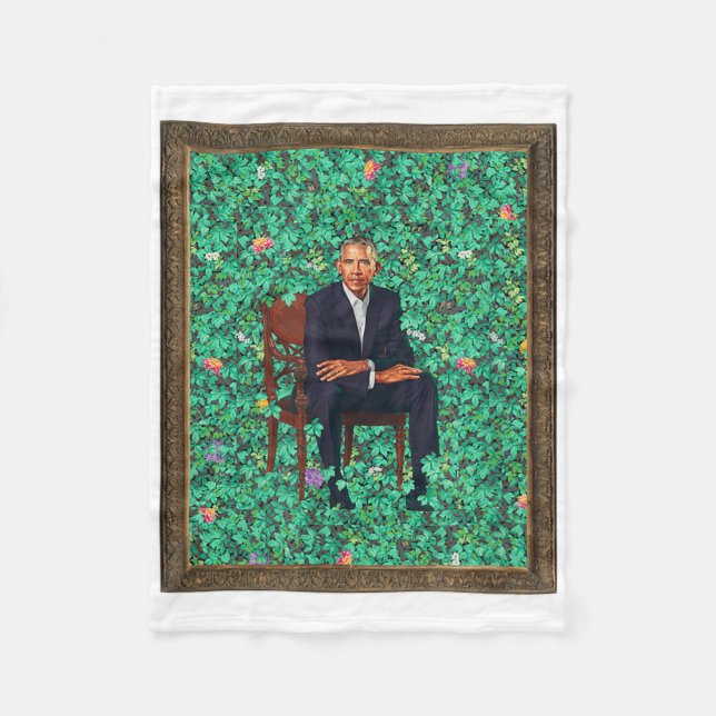 Obama Portrait T-Shirt Fleecedecke (Vorderseite)