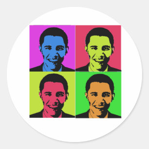 Obama-Porträt Runder Aufkleber