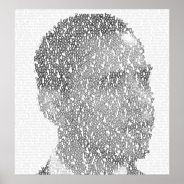 Obama-Poster "Text-Art" Poster (Vorne)