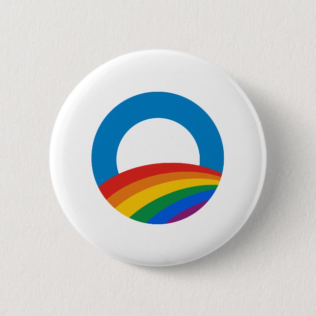 Obama-Regenbogen Button (Vorderseite)