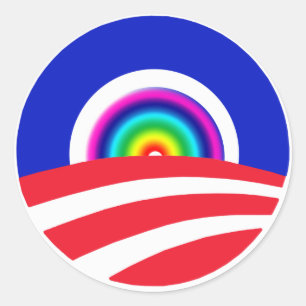 Obama Regenbogenkleber Runder Aufkleber
