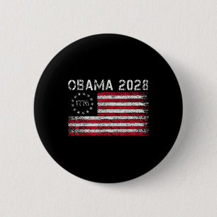 Obama Retro US Vintage Flag Patriotisch 2028 Polit Button