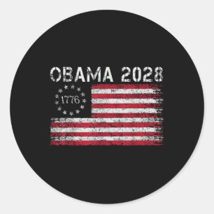 Obama Retro US Vintage Flag Patriotisch 2028 Polit Runder Aufkleber