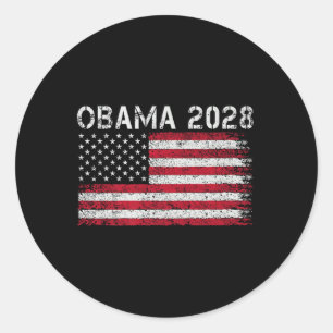 Obama Retro Vintag US Flag Patriotic 2028 Politik Runder Aufkleber