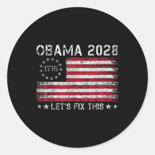 Obama Retro Vintag US Flag Patriotic 2028 Politik Runder Aufkleber