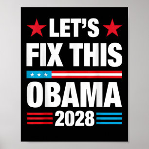 Obama Retro Vintage Patriotisch 2028 Lasst uns das Poster