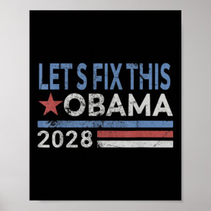 Obama Retro Vintage Patriotisch 2028 Lasst uns das Poster