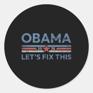 Obama Retro Vintage Patriotisches 2028 Politisches Runder Aufkleber