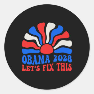 Obama Retro Vintage US-Flagge Patriotisch 2028 Pro Runder Aufkleber