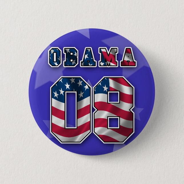 OBAMA-ROTER WEISSER UND BLAUER KNOPF BUTTON (Vorderseite)