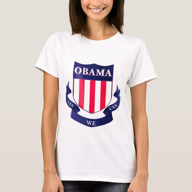 Obama-Schild "ja können wir" der T - Shirt der (Vorderseite)