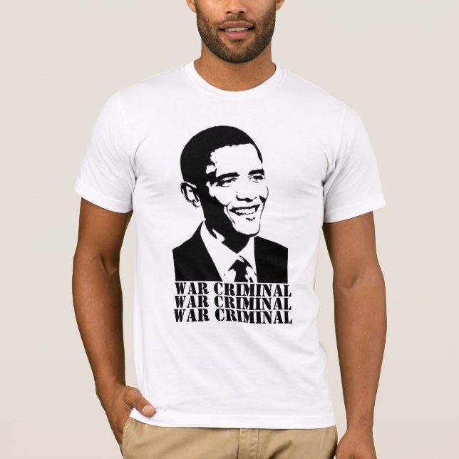 Obama Schwarzweiss, KRIEGSVERBRECHER, KRIEG T-Shirt (Vorderseite)