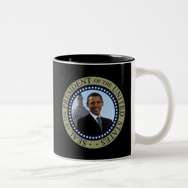 Obama-Siegel-Gold Zweifarbige Tasse (Rechts)