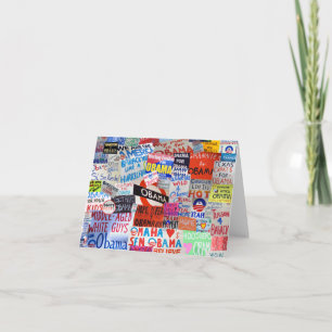 Obama Signs of Hope Blank Notecard Karte