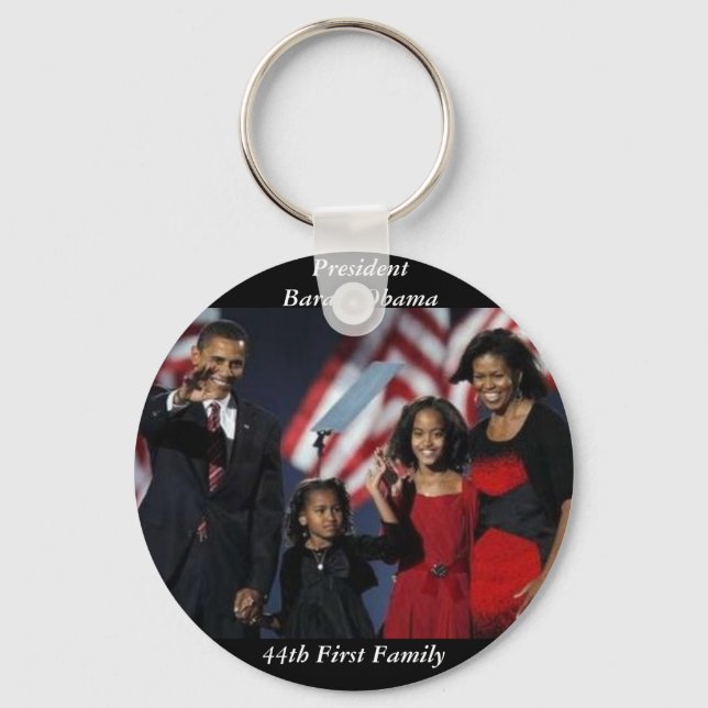 Obama Souvenir Round Schlüsselanhänger (Vorderseite)