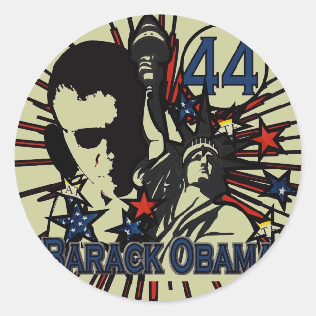 Obama-Sticker - Runder Aufkleber (Vorderseite)