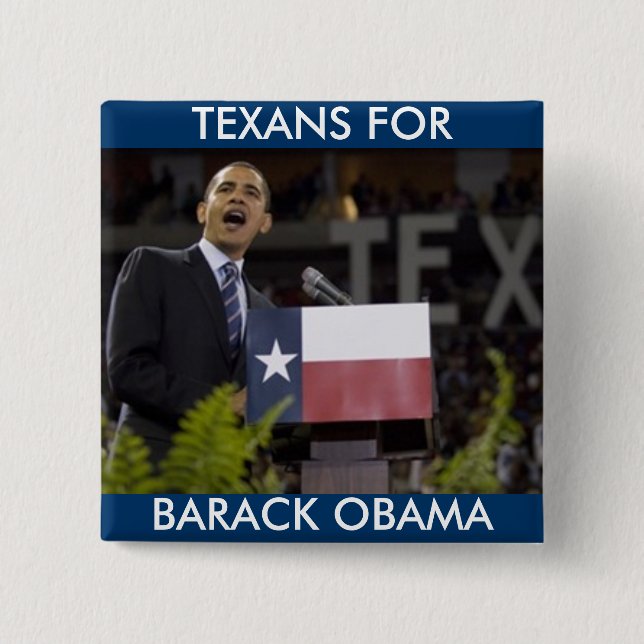 Obama_texas, BARACK OBAMA, TEXANS FÜR Button (Vorderseite)