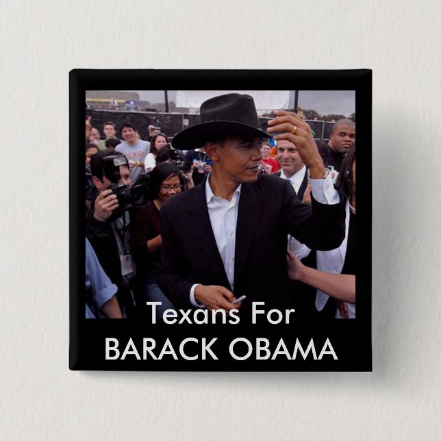 Obama Texas, Texans für BARACK OBAMA Button (Vorderseite)