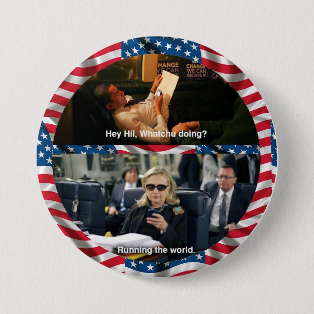 Obama-Texte Hillary Button (Vorderseite)